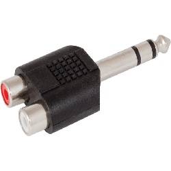 ADAPTADOR 2 RCA HEMBRA - JACK 6,3mm STEREO MACHO