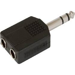ADAPTADOR JACK 6,3mm MACHO STEREO - 2 JACK 6,3mM HEMBRA STEREO