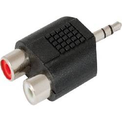 ADAPTADOR 2 RCA HEMBRA - JACK 3,5mm STEREO MACHO