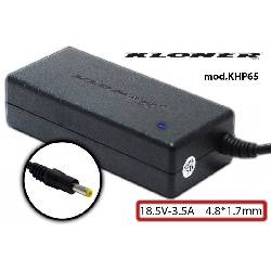 CARGADOR DE PORTATIL ESPECIFICO HP 65W - 18,5V / 3,5V - JACK 4,8x1,7mm