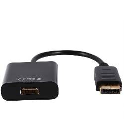 CONVERSOR / ADAPTADOR ENTRADA DISPLAY PORT MACHO - SALIDA HDMI HEMBRA - CONECTOR DORADO