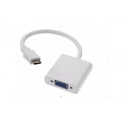 CONVERSOR / ADAPTADOR ENTRADA MINI HDMI MACHO - SALIDA VGA HEMBRA - 1080p - NEGRO