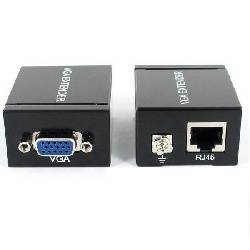 PAREJA DE TRANSCEPTORES / EXTENSORES VGA MACHO A CAT5e,6 HEMBRA HASTA 60 METROS