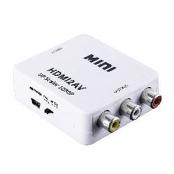 CONVERSOR / ADAPTADOR ENTRADA HDMI HEMBRA - SALIDA  AV 3 RCA HEMBRA CON CABLE USB - BOX
