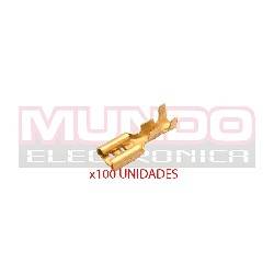 TERMINAL PLANO FASTON HEMBRA 6,3mm - 0,8mm - 100 UNIDADES