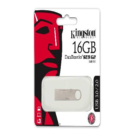 MEMORIA FLASH - PENDRIVE 16GB USB3.0 KINGSTON DT SE9 PLATA