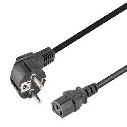CONEXION DE ALIMENTACION SCHUKO ACODADO CEE7/7 A IEC320-C13 - 1.8m