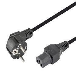CONEXION DE ALIMENTACION SCHUKO CEE7/7 A IEC320-C13 CON MUESCA - 1,8m