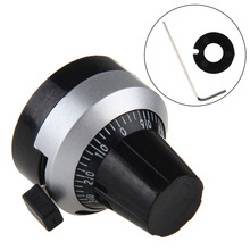 PERILLA DE PRECISION CON CONTADOR - EJE 6mm y 6,35mm CON BLOQUEO + LLAVE ALLEN