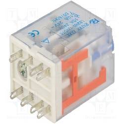 RELE ELECTROMAGNETICO DPDT 12VCC / 10A-240VCA - 28x21.5x35mm - LB2HN-12DTS
