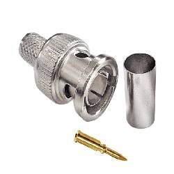 CONECTOR BNC MACHO METAL - PARA CRIMPAR RG59/U - 3 PARTES
