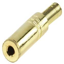 CONECTOR JACK 3,5 mm STEREO HEMBRA - DORADO - SOLDAR