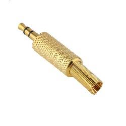 CONECTOR JACK 3,5 mm STEREO MACHO - DORADO - SOLDAR