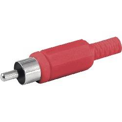 CONECTOR RCA MACHO - PLASTICO - SOLDAR --- ROJO