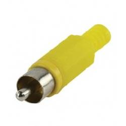 CONECTOR RCA MACHO -PLASTICO - SOLDAR --- AMARILLO
