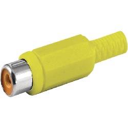 CONECTOR RCA HEMBRA - PLASTICO - SOLDAR --- AMARILLO