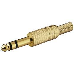 CONECTOR JACK 6,3mm STEREO MACHO - DORADO - SOLDAR