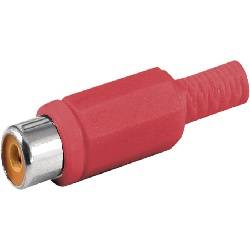 CONECTOR RCA HEMBRA - PLASTICO - SOLDAR --- ROJO