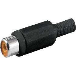 CONECTOR RCA HEMBRA - PLASTICO - SOLDAR --- NEGRO