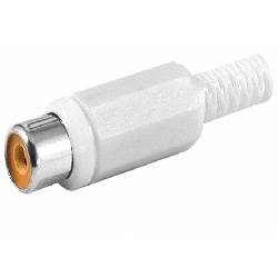 CONECTOR RCA HEMBRA - PLASTICO - SOLDAR --- BLANCO