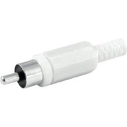CONECTOR RCA MACHO - PLASTICO - SOLDAR --- BLANCO