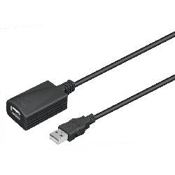 PROLONGADOR ACTIVO USB 2.0 MACHO - HEMBRA 5 METROS - COMPATIBLE WIN10