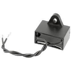 CONDENSADOR DE ARRANQUE DE MOTOR 3UF 450VAC - CABLES 110mm - 38x18x28mm