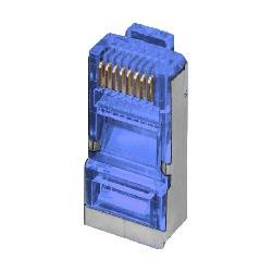 CONECTOR MODULAR RED RJ45 FTP - 8 VIAS BLINDADO CAT6 - CON GUIA - BOLSA 100 UNIDADES