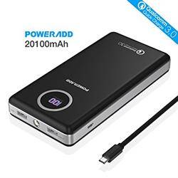 BATERIA EXTERNA POWERADD 20100mAh - PUERTO DE CARGA DUAL - QUICKCHARGE 3.0