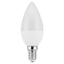 LAMPARA LED PLASTICO - ALUMINIO C37 VELA - ROSCA E14 - 6W - 3000K - LUZ CALIDA