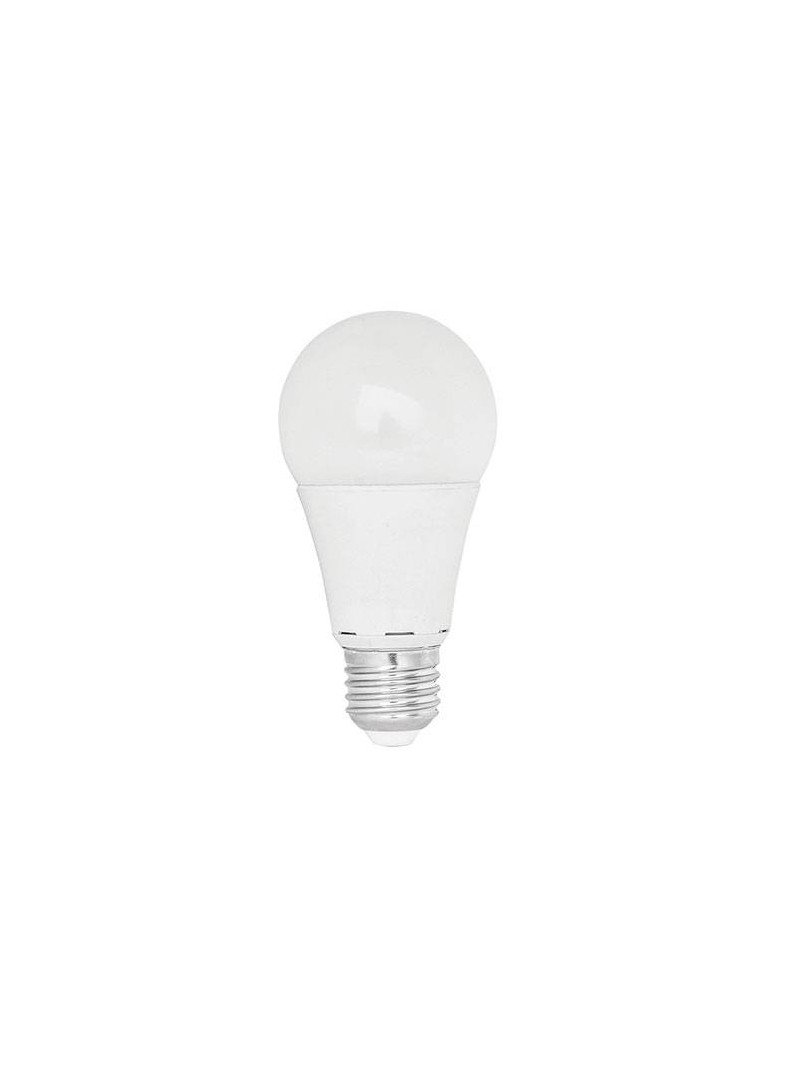 LAMPARA LED PLASTICO - ALUMINIO A60 ESFERICA - ROSCA E27 - 10W - 5000K - LUZ FRIA