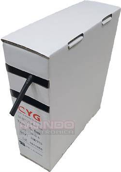 TUBO TERMORRETRACTIL 3.2mm RATIO 2:1 NEGRO - CAJA 15mts