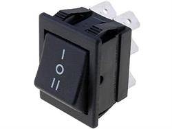 INTERRUPTOR BASCULANTE DP3T - 16A  250VAC - 3 POSICIONES - ON-OFF-ON - NEGRO