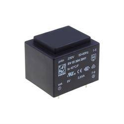 TRANSFORMADOR CERRADO 2,6VA 230VCA - 9VCA MONTAJE C.I. - 32,5x27,5x27,4mm