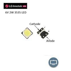 LED SMD 3535 BLANCO 6V 500mA - 2W - 3,5x3,5x0,65mm - REPARACION BACKLIGHT LG INNOTEK