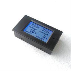 VOLTIMETRO AMPERIMETRO WATIMETRO DE PANEL DC RANGO 6,5-100V - HASTA 20A SIN SHUNT