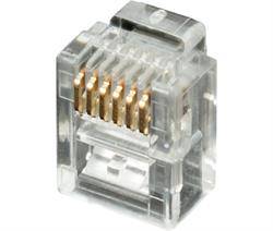 CONECTOR MODULAR TELEFONICO RJ12 6V / 6C - TRANSPARENTE - 1 UNIDAD