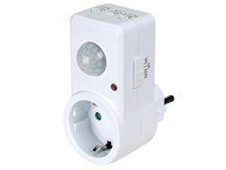 ENCHUFE CON DETECTOR DE MOVIMIENTO - TOMA DE TIERRA LATERAL - REGULABLE  HASTA 1200W
