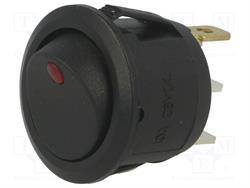 INTERRUPTOR BASCULANTE - 2 posiciones 250VAC 6A (ON-OFF) ORIFICIO MONT. 20mm - PILOTO 24VDC