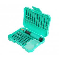 JUEGO DE DESTORNILLADORES PROSKIT DE PRECISION - 17 PUNTAS - TORX - PHILIPS - PLANA - HEXAGONALES
