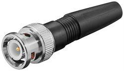 CONECTOR BNC MACHO - VIVO A TORNILLO - METALICO CON CUERPOR GOMA - VALIDO RG58, RG59 ...