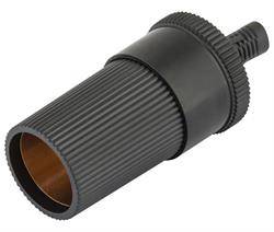 CONECTOR HEMBRA AEREO DE MECHERO DE COCHE - PARA SOLDAR - NEGRO
