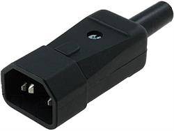 CONECTOR ALIMENTACION IEC 60320 - C14 - MACHO - AEREO - 10A - TERM .TORNILLO