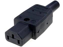 CONECTOR ALIMENTACION IEC 60320 - C13 - HEMBRA - AEREO - 10A - TERM .TORNILLO