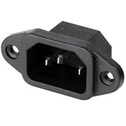 CONECTOR ALIMENTACION IEC 60320 - C14 - MACHO - EMPOTRAR CHASIS - 10A - SOLDAR