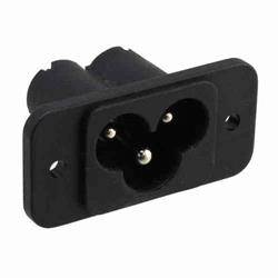 CONECTOR ALIMENTACION IEC 60320 - C6 - EMPOTRAR CHASIS - 2,5A - SOLDAR - TREBOL