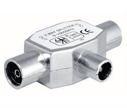 DISTRIBUIDOR INDUCTIVO TV 9.5mm 1 ENTRADA MACHO - 2 SALIDAS HEMBRA - METALICO