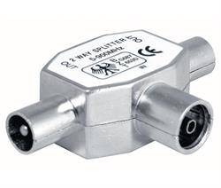 DISTRIBUIDOR INDUCTIVO TV 9.5mm 1 ENTRADA HEMBRA - 2 SALIDAS MACHO - METALICO