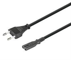 CONEXION DE ALIMENTACION DE RED CEE-7 - C7 - 1,8 METROS - TIPO 8 - NEGRO