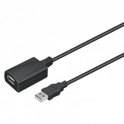 PROLONGADOR ACTIVO USB 2.0 MACHO - HEMBRA 10 METROS - COMPATIBLE WIN10